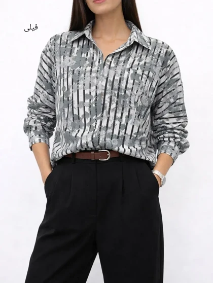 تونیک مانتویی جلو دکمه نارنج