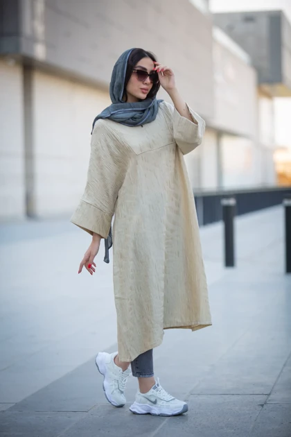 مانتو کفتان ژاکارد مغزی دوزی