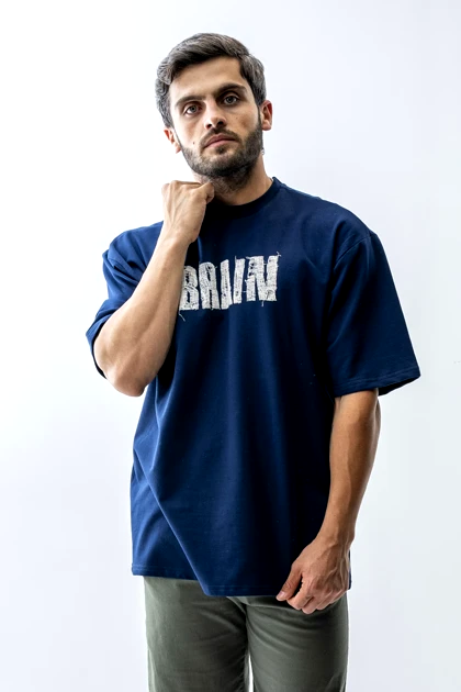 تیشرت باکسی چاپی brain مردانه