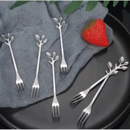 چنگال 6 عددی سیلور طرح برگ