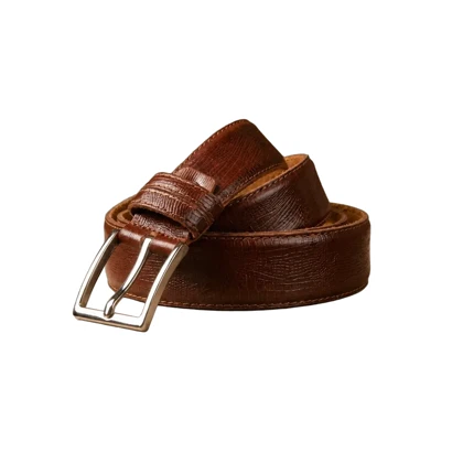 کمربند مردانه چرم طبیعی (لیزاد - رنگ عسلی)