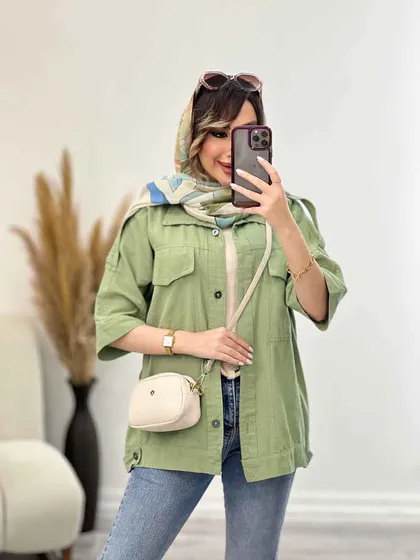 مانتو سرشانه پاگن دو جیب