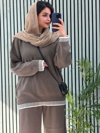 ست بافت مانتو شلوار