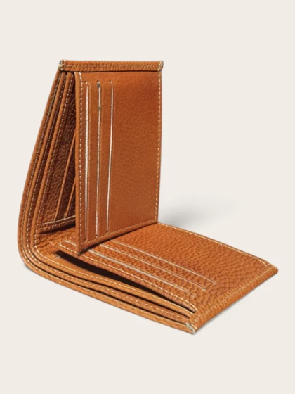 کیف پول جیبی مردانه چرم طبیعی مدل دو آلبوم