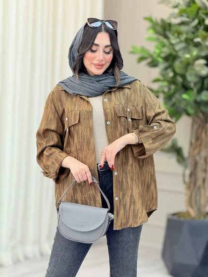 مانتو آستین پاگن سرجیب دو دکمه