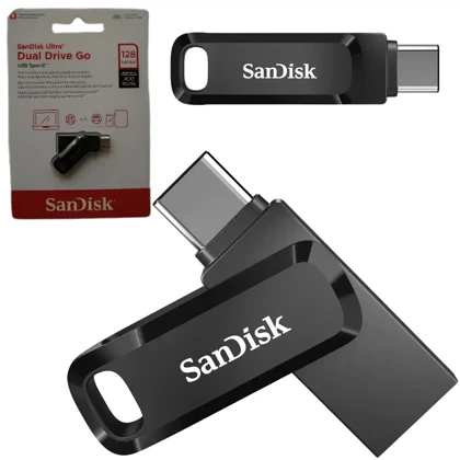 فلش مموری دو طرفه سن دیسک مدل Ultra Dual Drive Go ظرفیت 128 گیگابایت