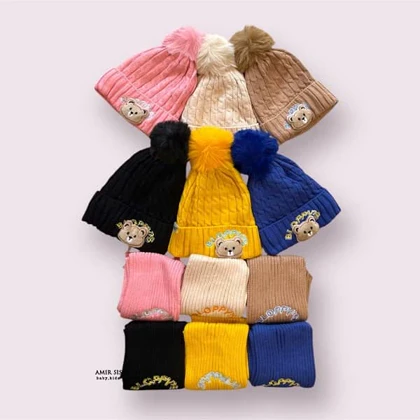 کلاه و شال بافت بچگانه BLOPPY