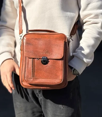 کیف دوشی چرم بزرگ قفل ناخنی 16780