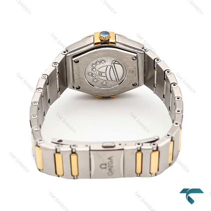 ساعت امگا کانسلیشن جدید زنانه دو رنگ طلایی ایندکس نگین Omega-5857-L