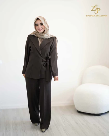 کت و شلوار زنانه گاباردین پنی