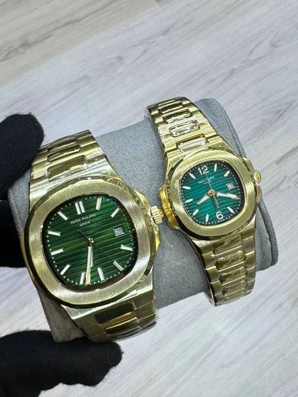 ساعت مردانه پتک فیلیپ طلایی صفحه سبز