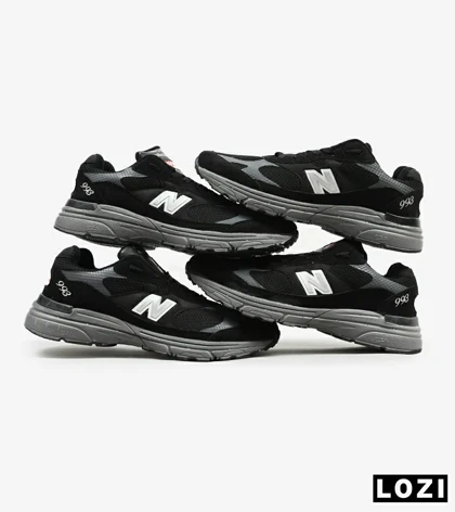 کفش کتانی بزرگ پا مشکی طوسی NEW BALANCE 993
