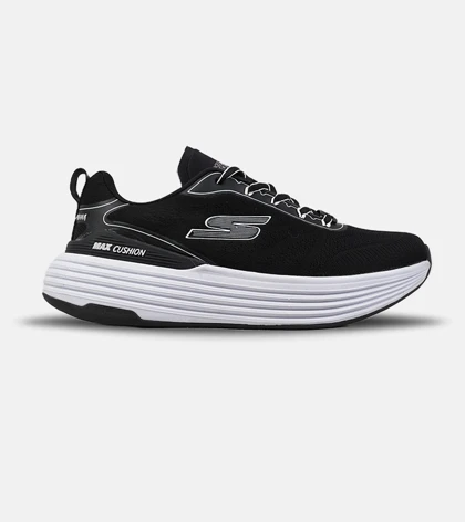 کفش کتانی طبی ورزشی مشکی سفید اسکیچرز مکس کاشلون مدل 9329