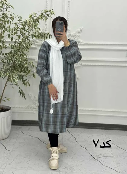 پیراهن چهارخونه پاییزه 6056