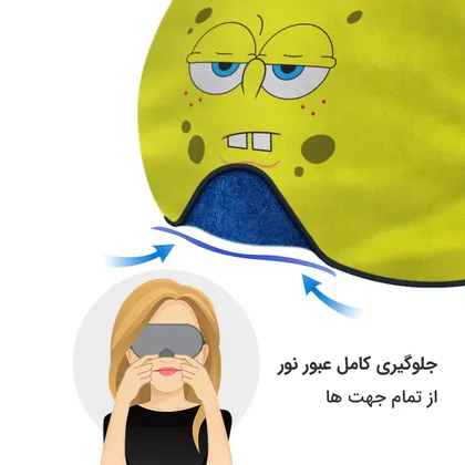 چشم بند بچگانه کاوا ماسک مدل باب اسفنجی کد2