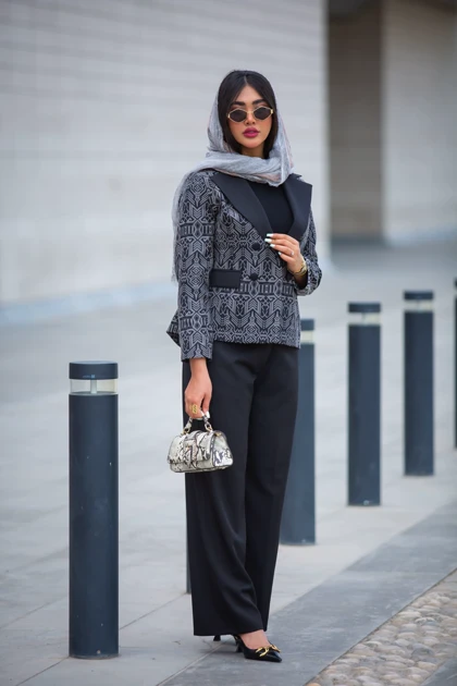 کت شلوار ژاکارد ترکیبی