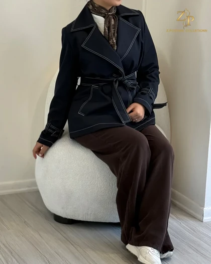 ترنچ کت کوتاه زنانه ناژین