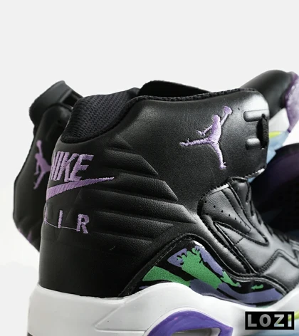 کفش کتانی ساق‌دار مردانه مشکی بنفش سبز Nike air jordan 6 مدل 6929