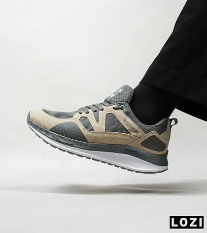 کفش کتانی طبی زنانه و مردانه طوسی کرم SKECHERS archfit v02