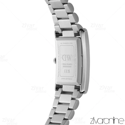 ساعت دنیل ولینگتون زنانه Bound مستطیلی سیلور ایندکس خطی 105485