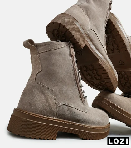 بوت مردانه کرم قهوه ای BERSHKA