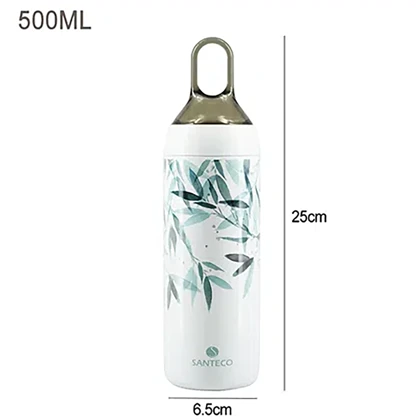 بطری آب دوجداره سانتکو مدل HC-500-8-A ظرفیت 500ml مناسب نوشیدنی گرم و سرد