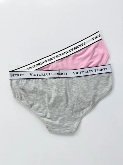 شورت اسلیپ زنانه نخ پنبه کمر کش ساده بسته 2 عددی ویکتوریا سکرت Victoria's Secret