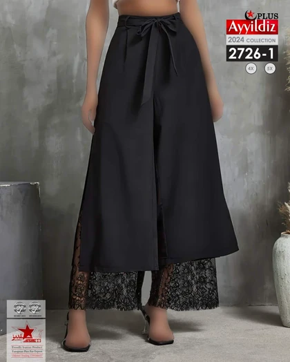 شلوار کلاسیک مجلسی زنانه سایز بزرگ کد 2726