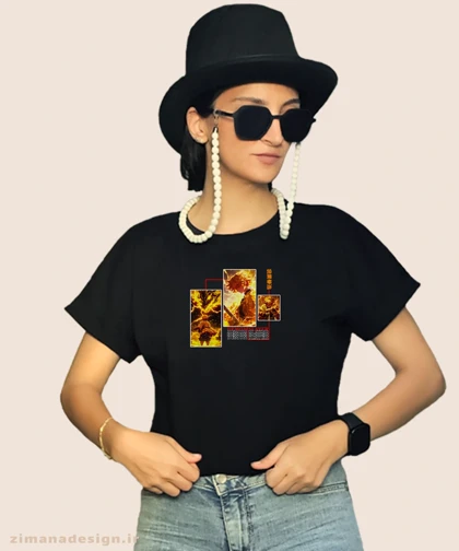 کراپ زنانه طرح شیطان کش شخصیت زنیتسو کد 962