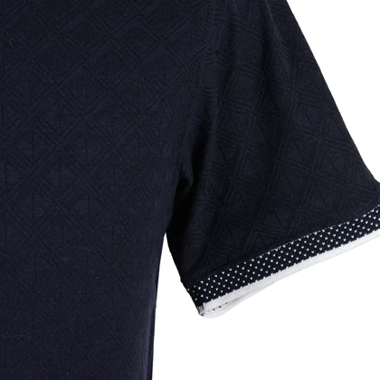 پولوشرت نیم زیپ طرح لوزی مردانه