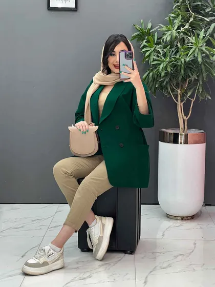 مانتو کتی یقه آرشال چهار دکمه
