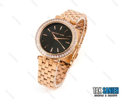 ساعت مچی مایکل کورس زنانه رزگلد نگین‌دار Mk-1493-L