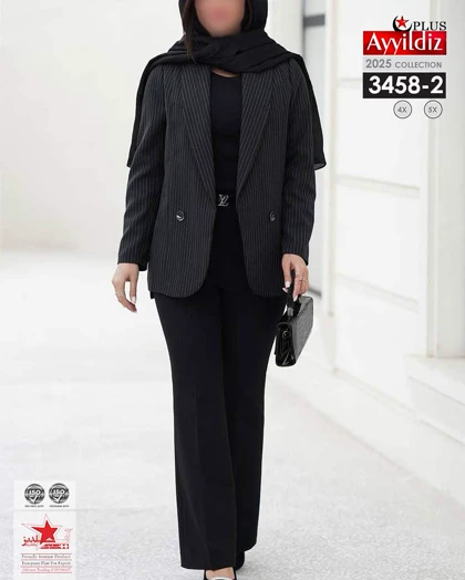 کت مجلسی دیپلمات زنانه سایز بزرگ کد 3458