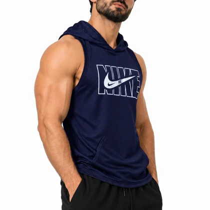 رکابی کلاهدار ورزشی مردانه نایک مدل DS-Dri Fit-5G0684 سرمه ای