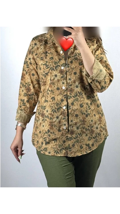 شومیز گلی پاییزی 55360