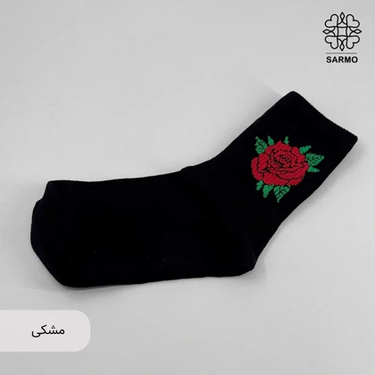 جوراب طرح گل رز سرخ