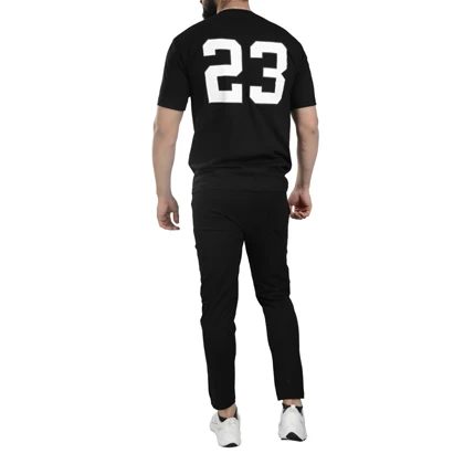 ست تیشرت و شلوار ورزشی اسپرت مچینست مدل M3-2B1846 مشکی