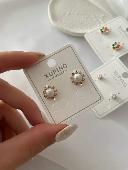 گوشواره میخی مرواریدی ژوپینگ