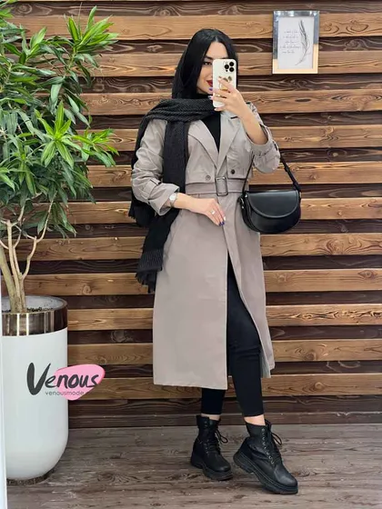 بارانی بلند بالا ژیله آستین سگک