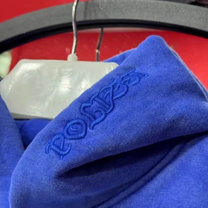 هودی مدل استین گلدوزی برجسته برند پولیزه رنگ آبی 145