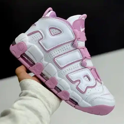 کفش نایک ایر مور آپتمپو سفید صورتی Nike Air More Uptempo Pink White