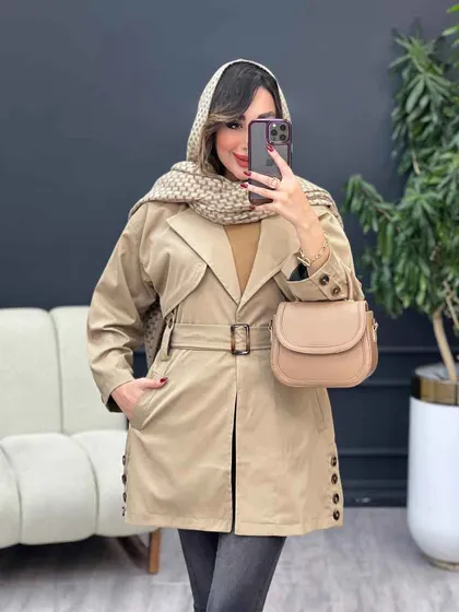 بارانی بغل چهاردکمه ژیله دار