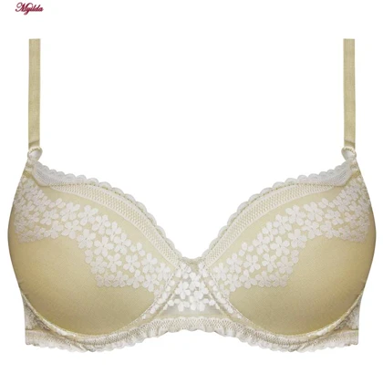 ست شورت و سوتین زنانه شکوفه بهاری فنردار برتا کرم کد 5121-6050-CC