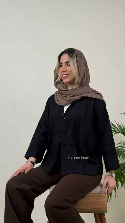 شومیز باکسی دوجیب زنانه قاصدک