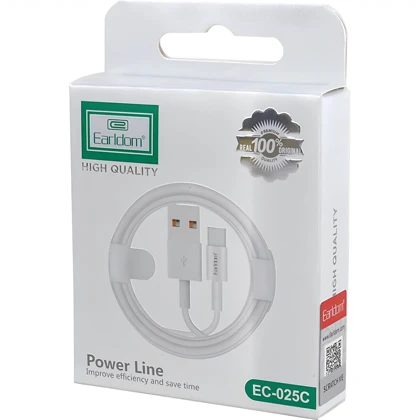 کابل تایپ سی ارلدام مدل EC-025C جریان 2.4 آمپر طول 1 متر