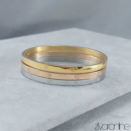 پک دستبند النگویی کارتیر سه رنگ باریک 40087