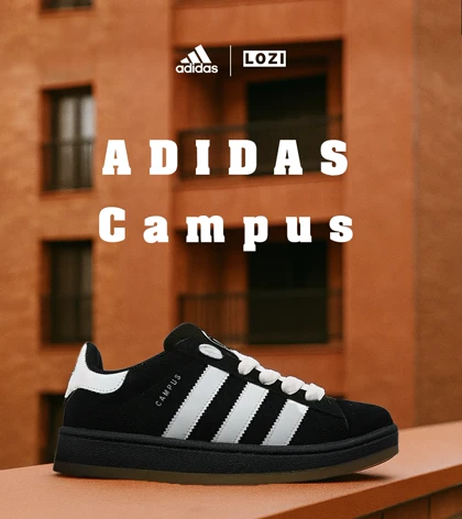 کفش کتانی مردانه و زنانه مشکی سفید ADIDAS Campus مدل 7644