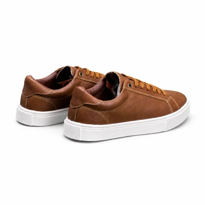 کفش کتانی مردانه مدل ونس چرمی عسلی Vans