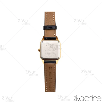 ساعت کارتیر زنانه مدل سانتوس دومونت قاب طلایی صفحه سفید 106170