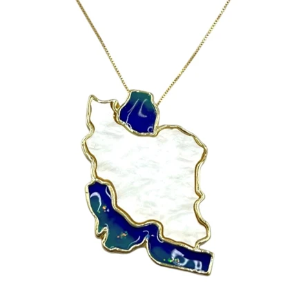 گردنبند زنانه ژوپینگ مدل میهن طرح نقشه ایران